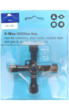 FUJI富士牌 RK-305 4合一 十字匙 通用鑰匙，用於暖氣系統/散熱器儀錶盒燃氣電氣