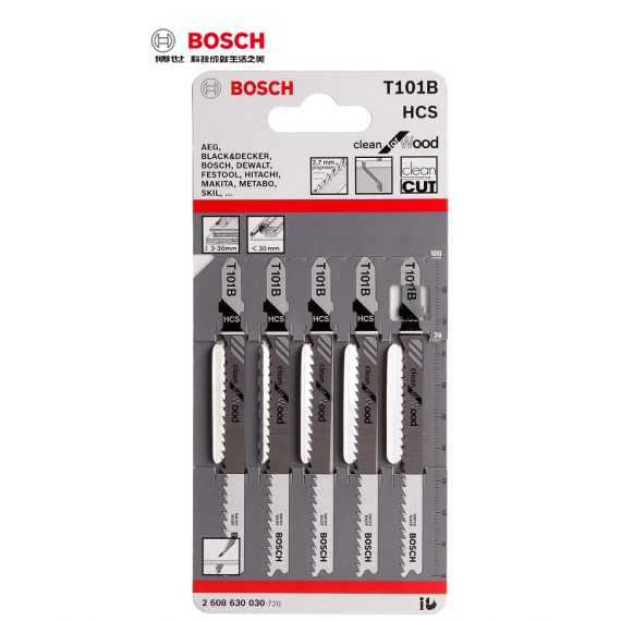 BOSCH T 101B 纖維板、塑膠、環氧樹脂 快速切割積梳鋸片 曲線鋸片