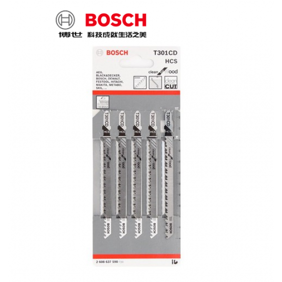 BOSCH T 301CD 木心夾板,纖維板(10-65 mm)加長 積梳鋸片 曲線鋸片